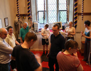 St Marks ringers during a practice session.